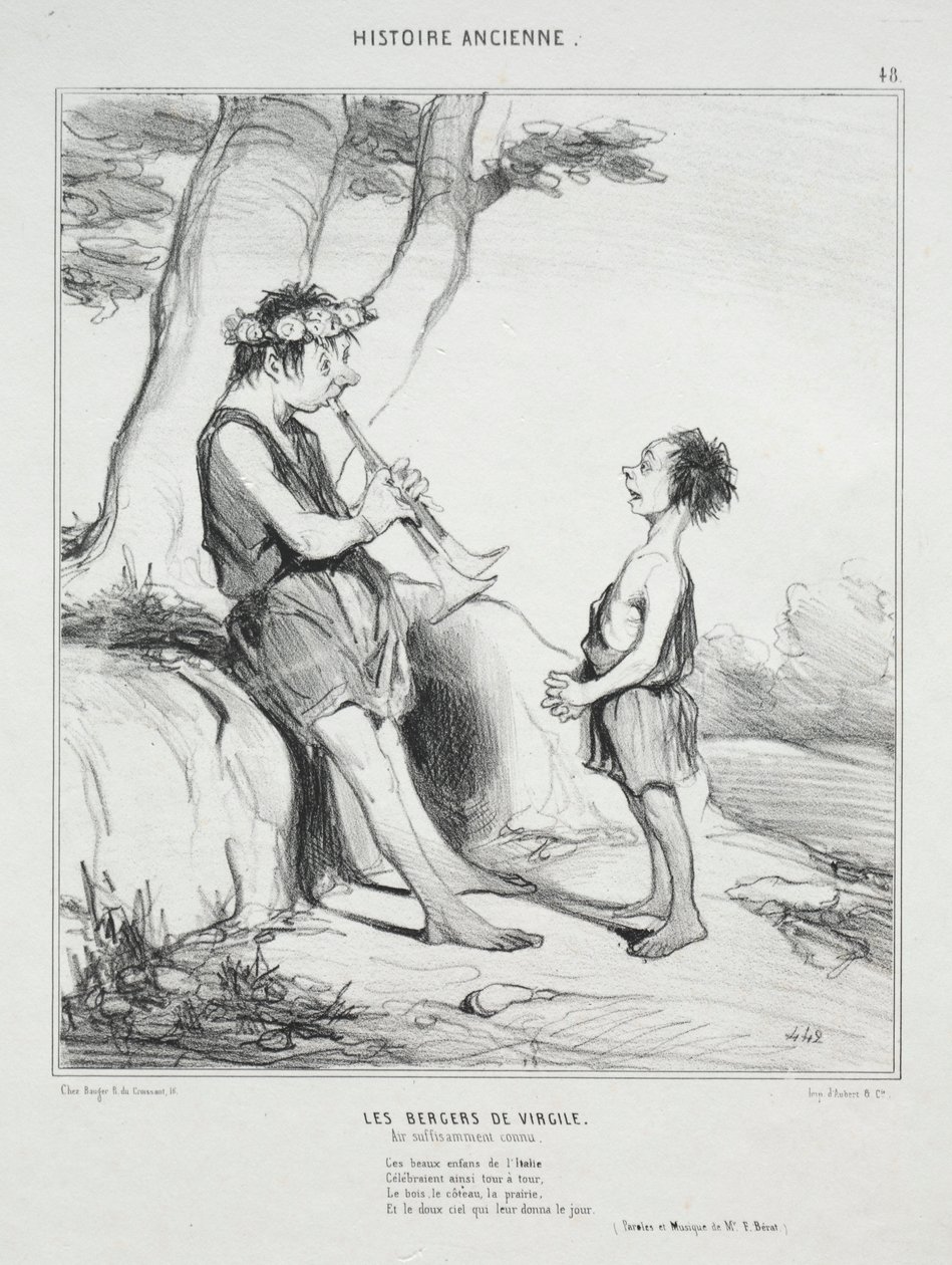 Histoire ancienne, plaque 48 : Les bergers de Virgile - Honoré Daumier