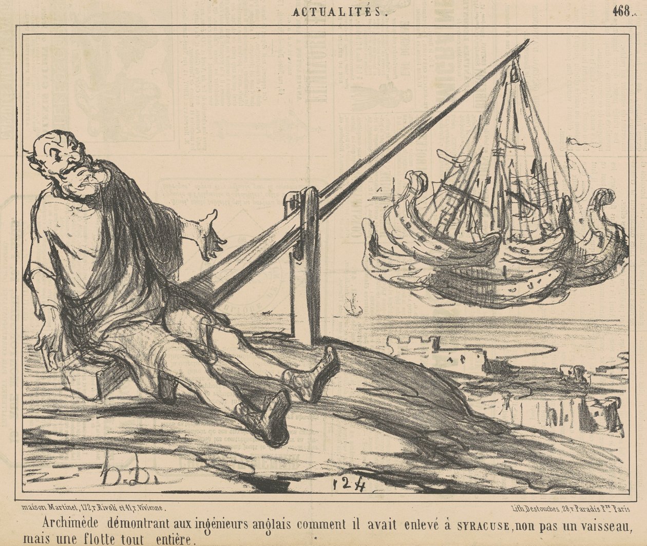 Archimède démontrant aux ingénieurs anglais ... - Honoré Daumier