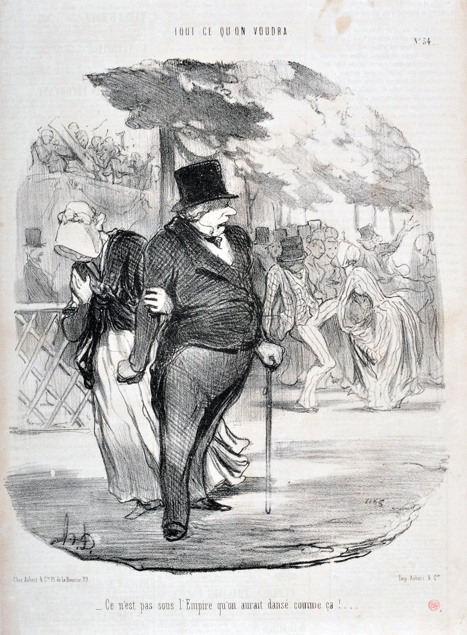 Œuvre de Honoré Daumier (1808-1879). Charivari date de 1849 : Série TOUT CE QUE VOUS VOULEZ. Ce n