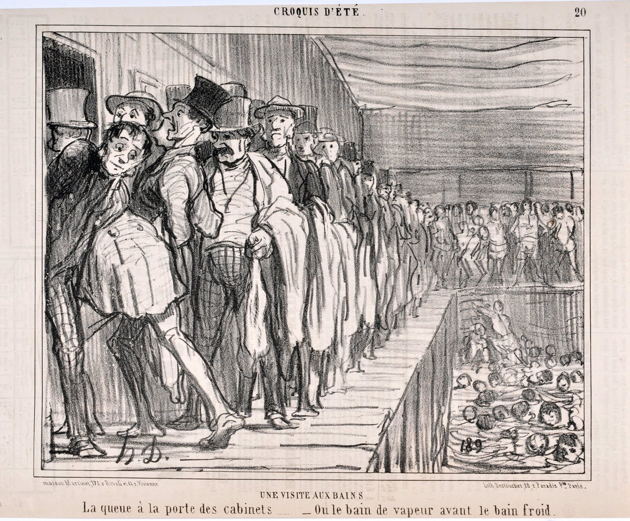 Œuvre de Honoré Daumier (1808-1879) Charivari date de 1858 : Série CROQUIS D