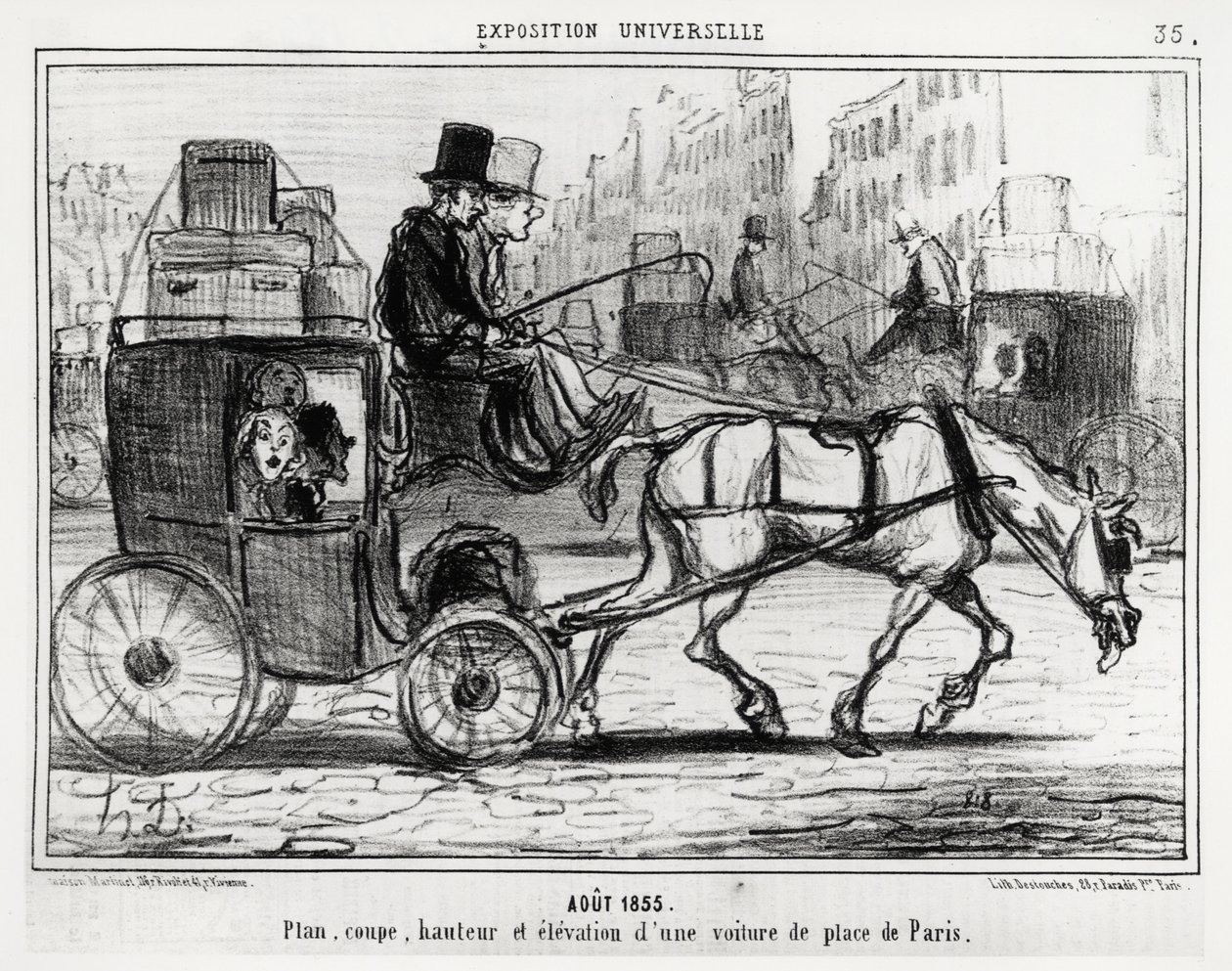 Août 1855, exposition universelle : plan, coupe, hauteur et élévation d