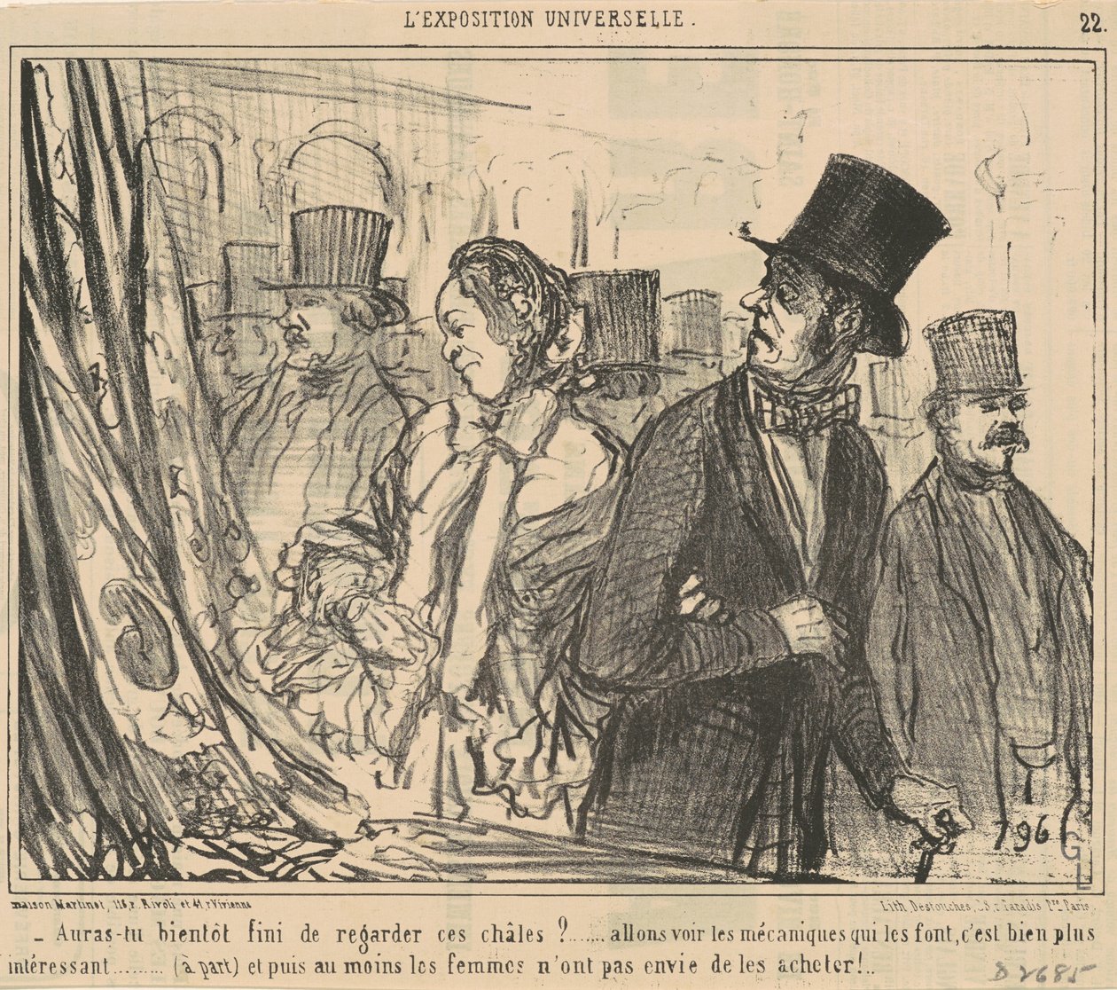 Auras-tu bientôt fini de regarder ces châles? - Honoré Daumier