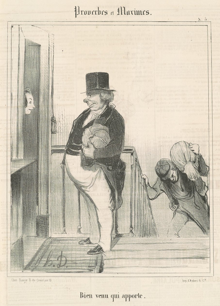 Bien venu qui apporte - Honoré Daumier