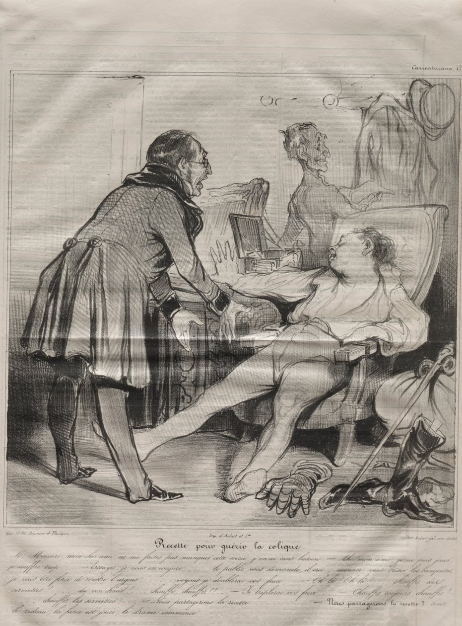 Caricaturana, planche 72 : Recette pour guérir la colique - Honoré Daumier