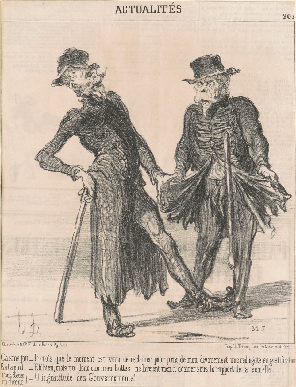 Casmajou -- Ratapoil (tous deux en chœur) - Honoré Daumier