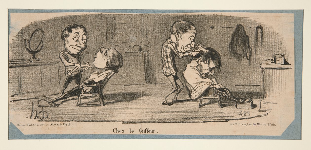 Chez le Tailleur, Chez le Coiffeur, dans Charivari, 3, 16 et 19 février 1853 - Honoré Daumier