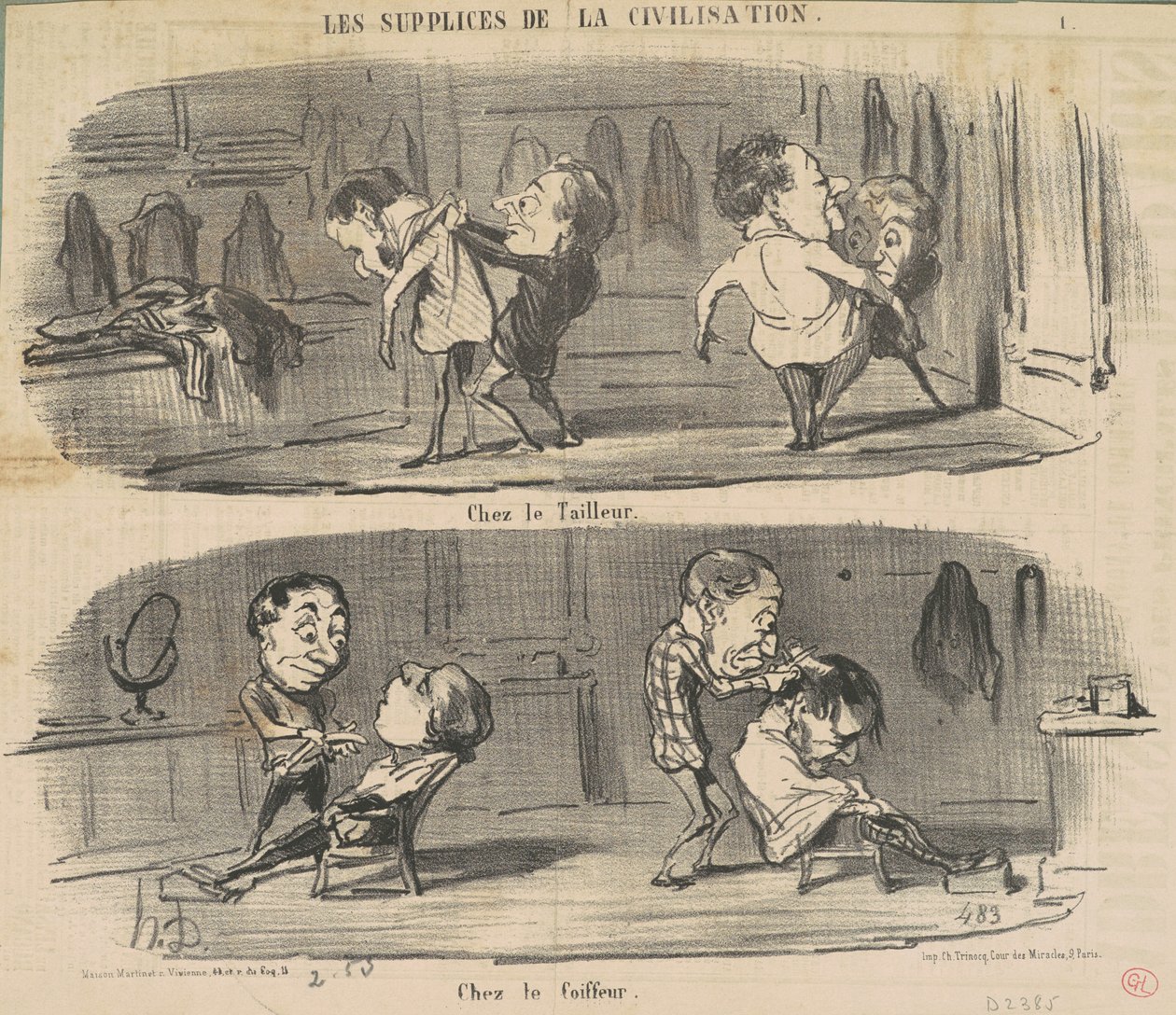 Chez le tailleur chez le coiffeur - Honoré Daumier