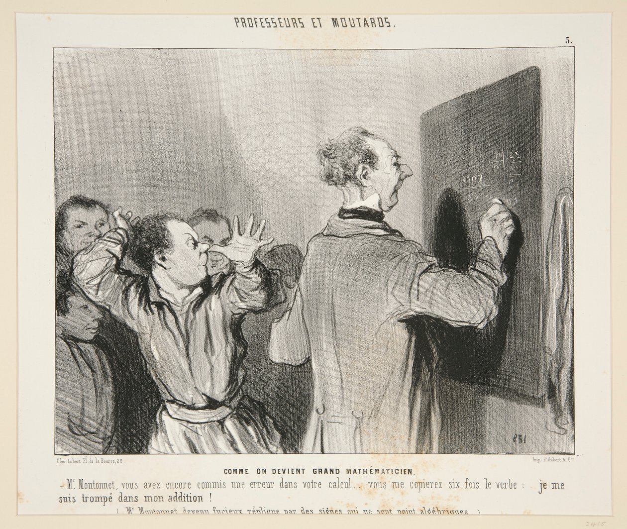 Comment on devient grand mathématicien; No. 3 des Professeurs et Moutards - Honoré Daumier