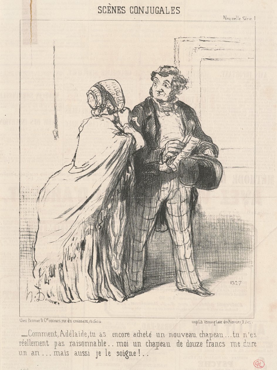 Comment... tu as encore acheté un... chapeau - Honoré Daumier