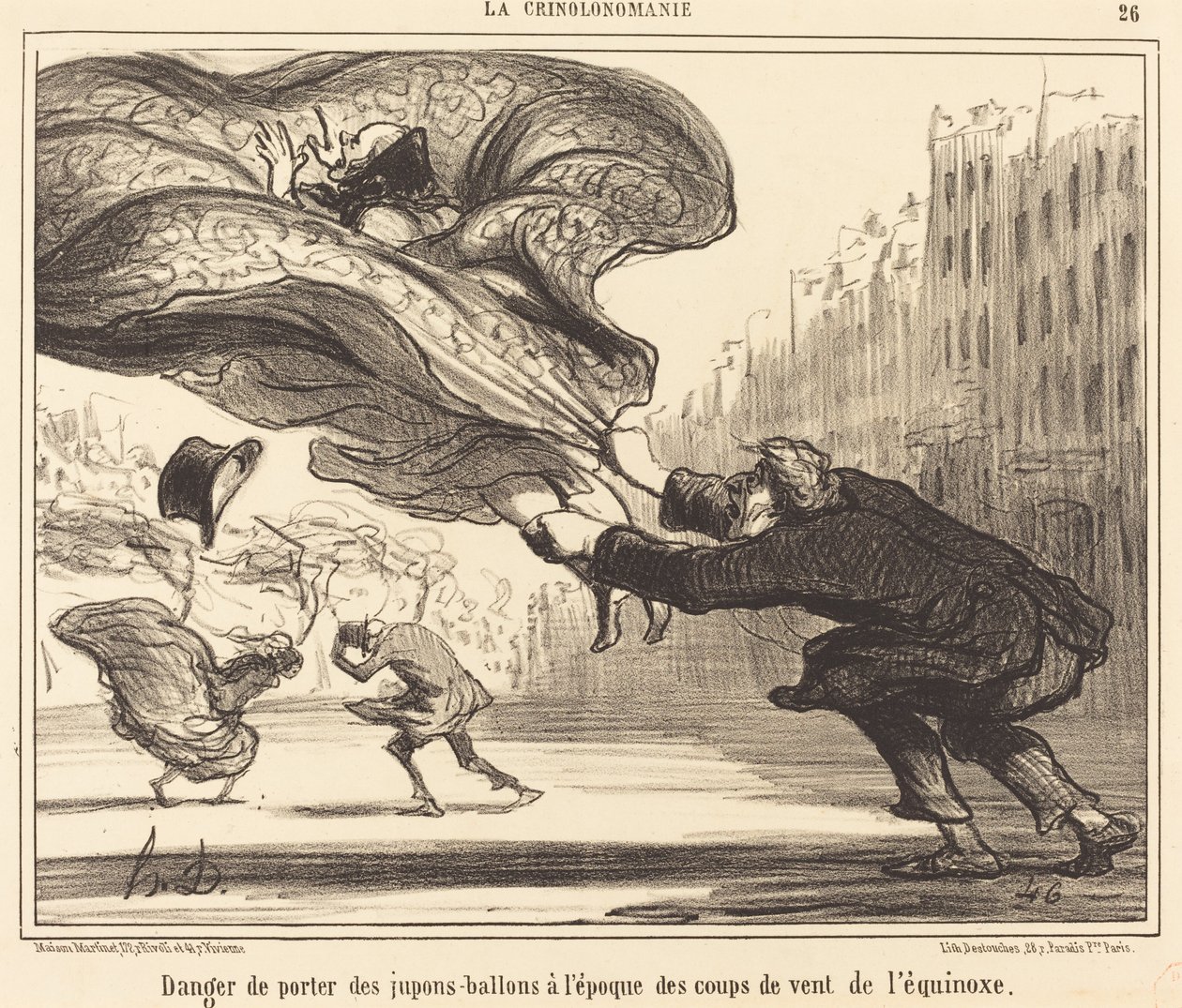 Danger de porter des jupons-ballons... - Honoré Daumier