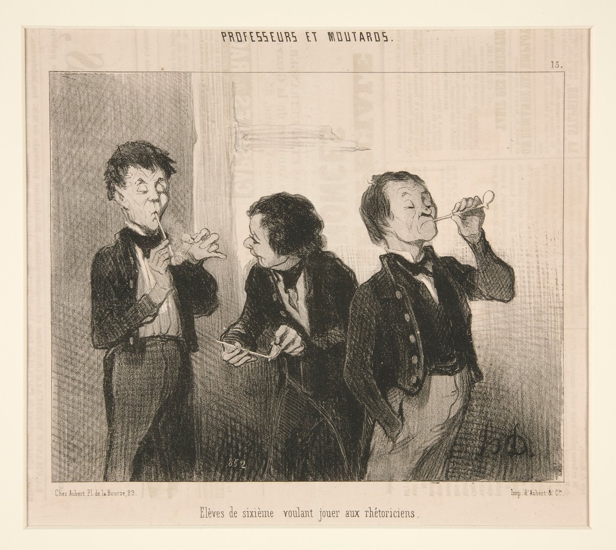 Élèves de sixième voulant jouer aux rhétoriciens, de Professeurs et Moutards - Honoré Daumier