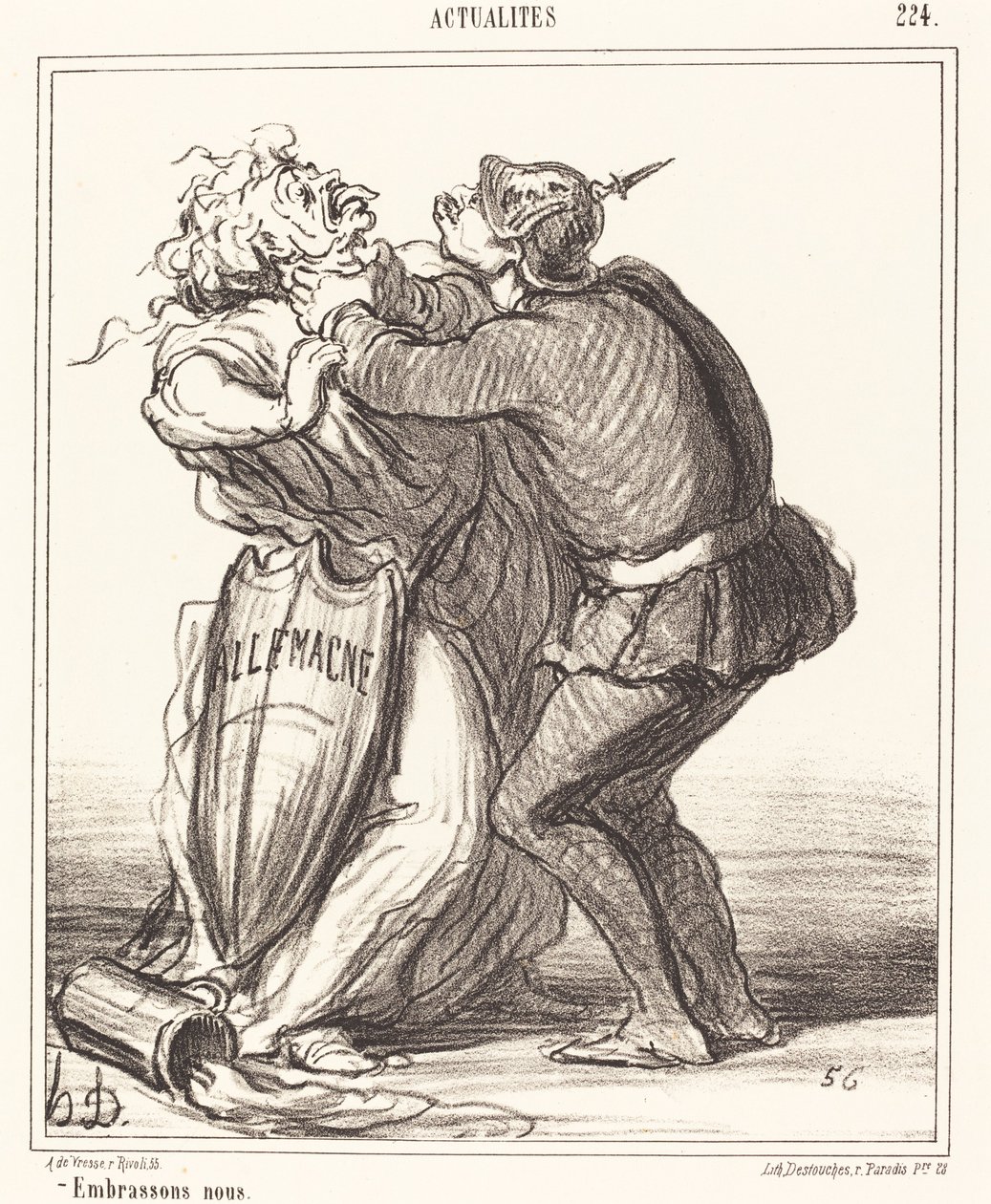 Embrassons-nous - Honoré Daumier
