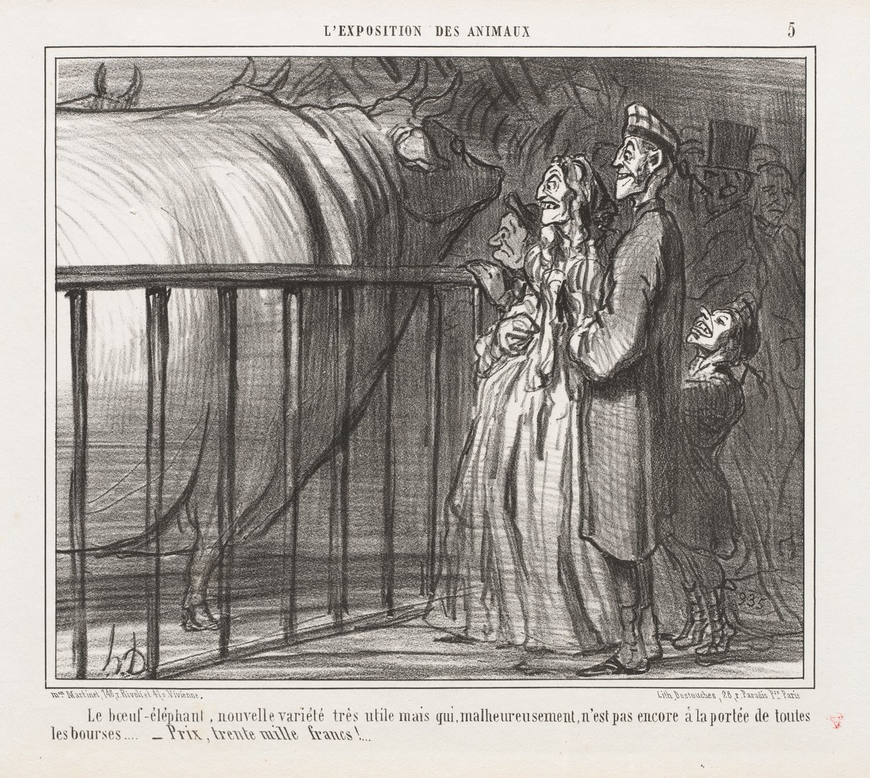 Exposition des animaux : La Vache-Éléphant, nouvelle variété - Honoré Daumier