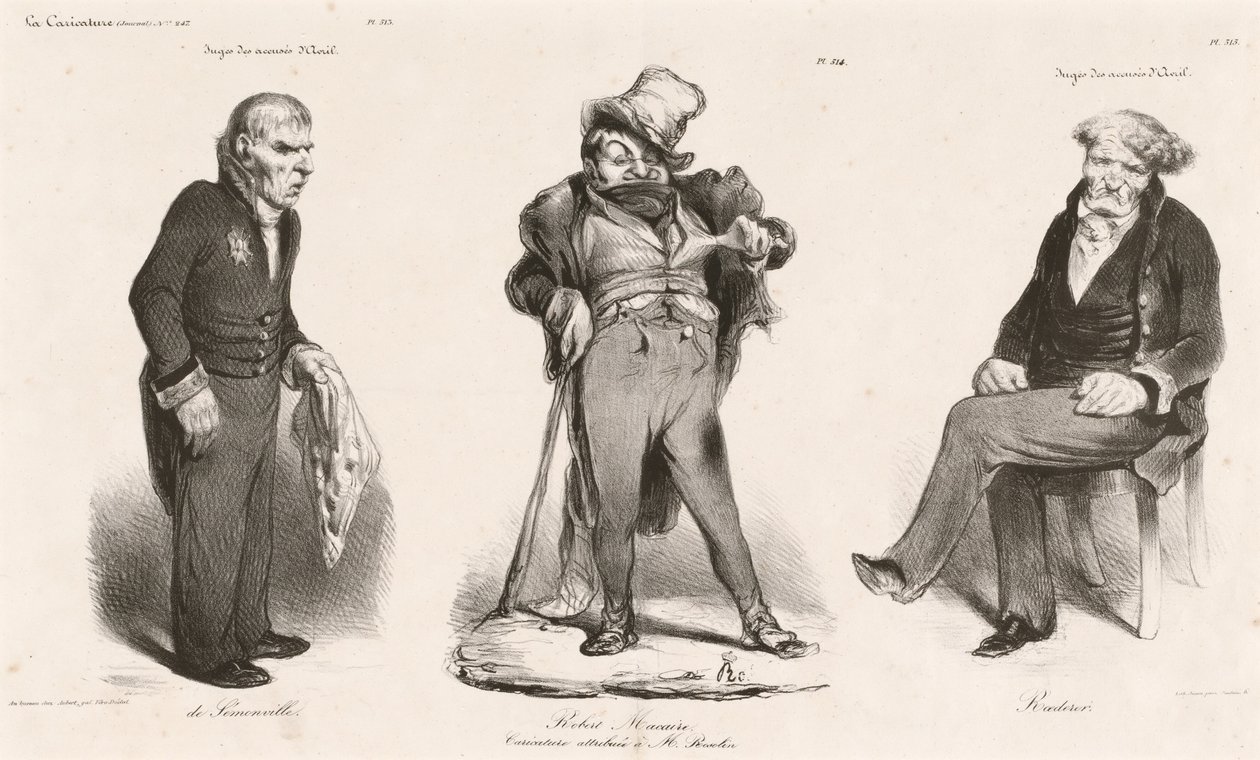 Huguet de Sémonville - Robert Macaire (Thiers) - Comte Roederer - Honoré Daumier