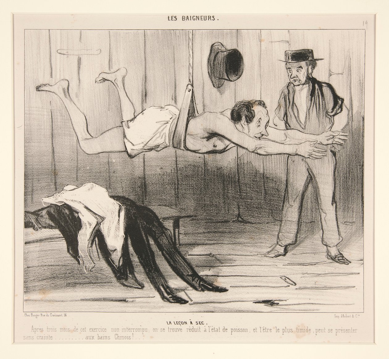 La leçon à sec. Après trois mois de cet exercice - Honoré Daumier