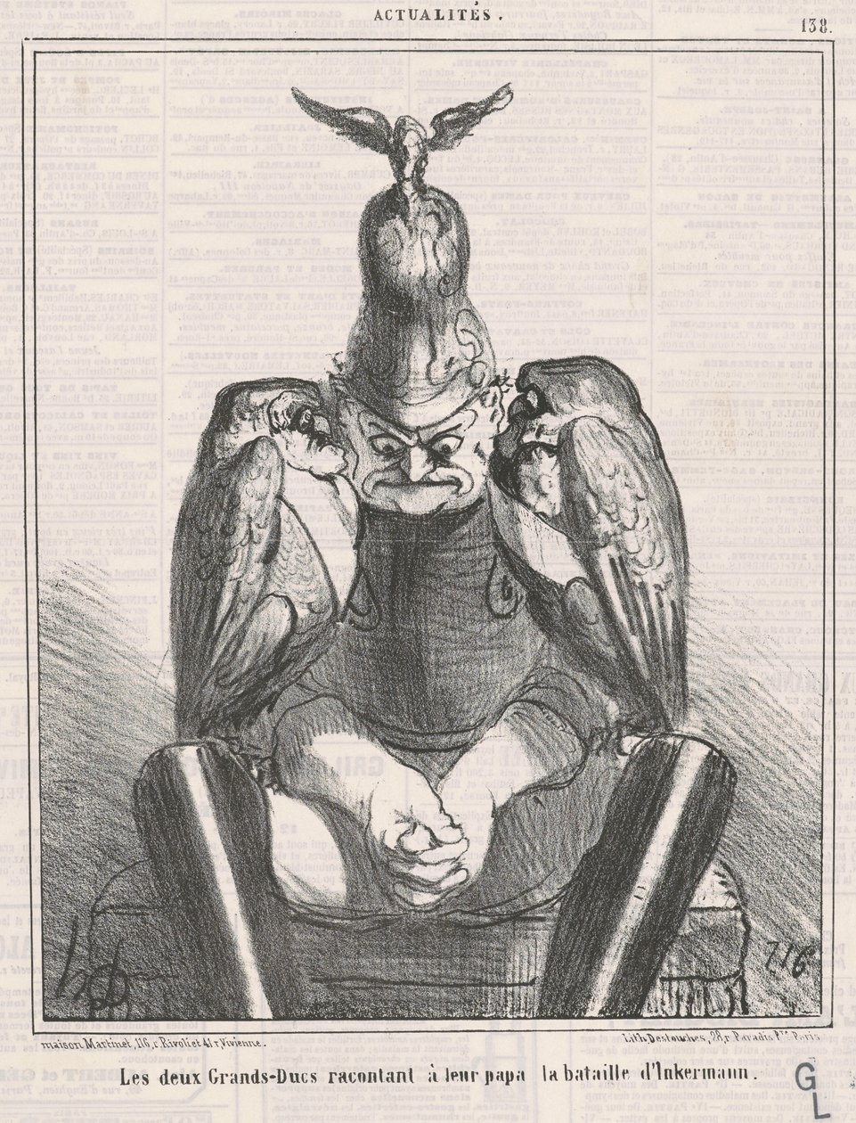 Le deux grands ducs racontant... Inkermann - Honoré Daumier