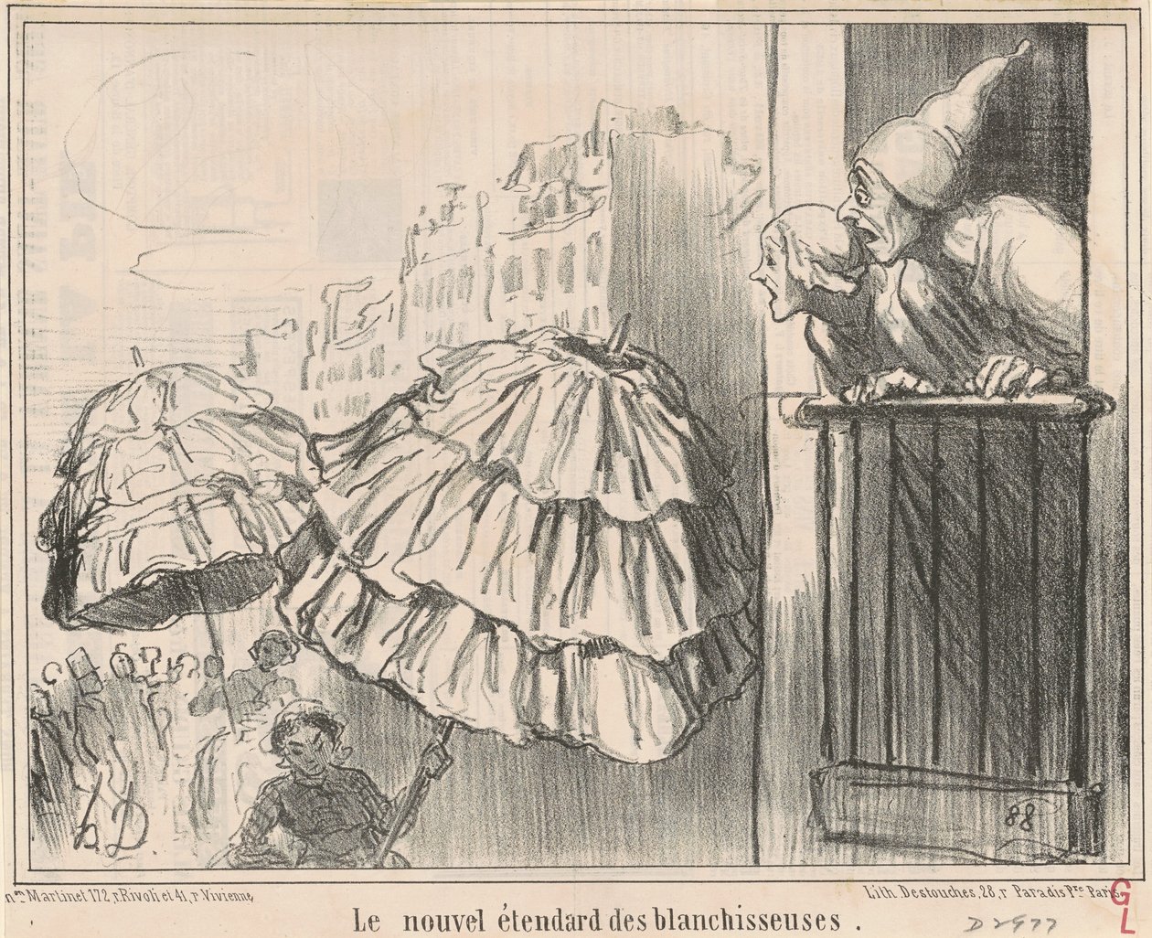 Le nouvel étendard des blanchisseuses - Honoré Daumier