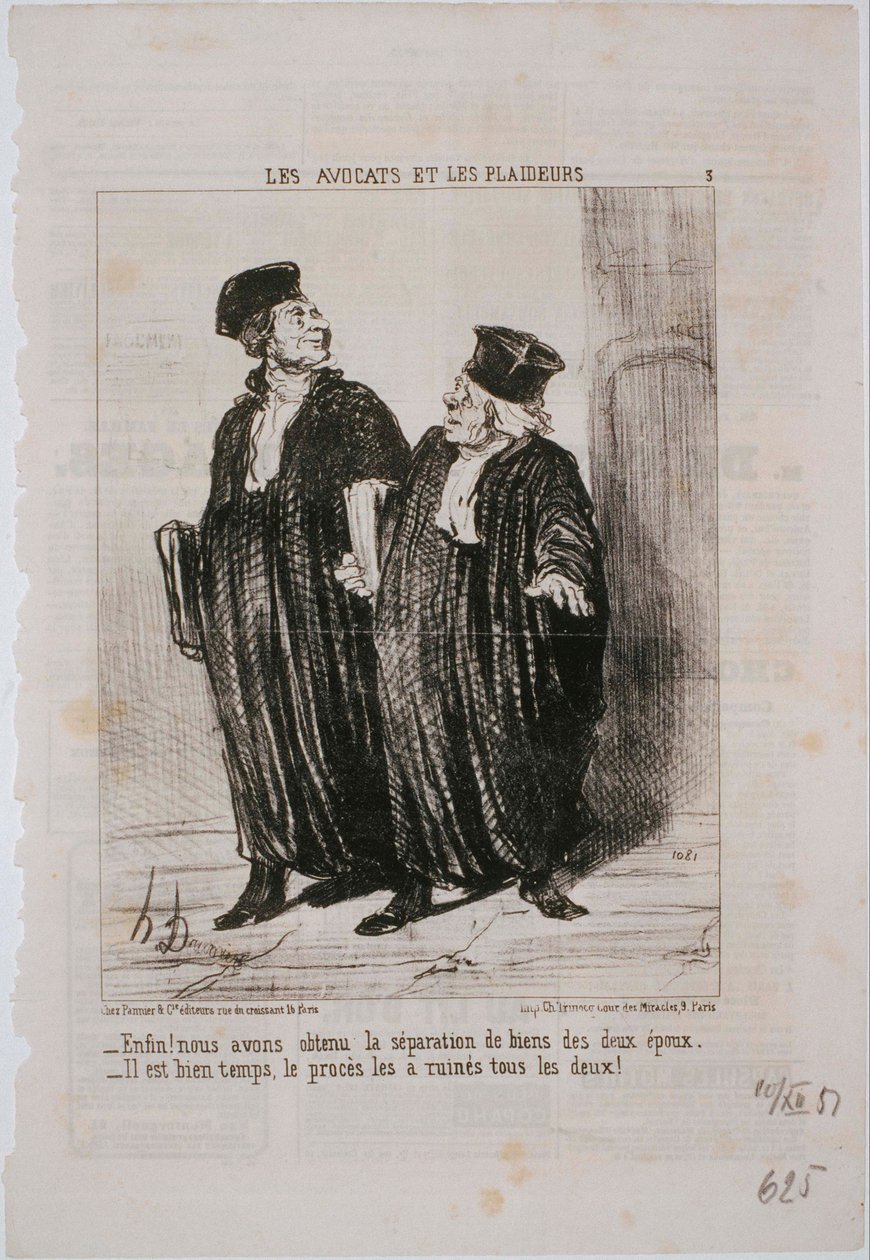 Les Avocats et Les Plaideurs: Enfin! Nous avons obtenu la séparation de biens... - Honoré Daumier