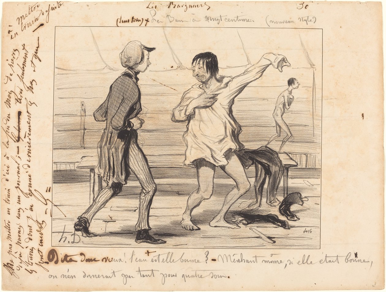 Les Bains à vingt centimes, nouveau style - Honoré Daumier