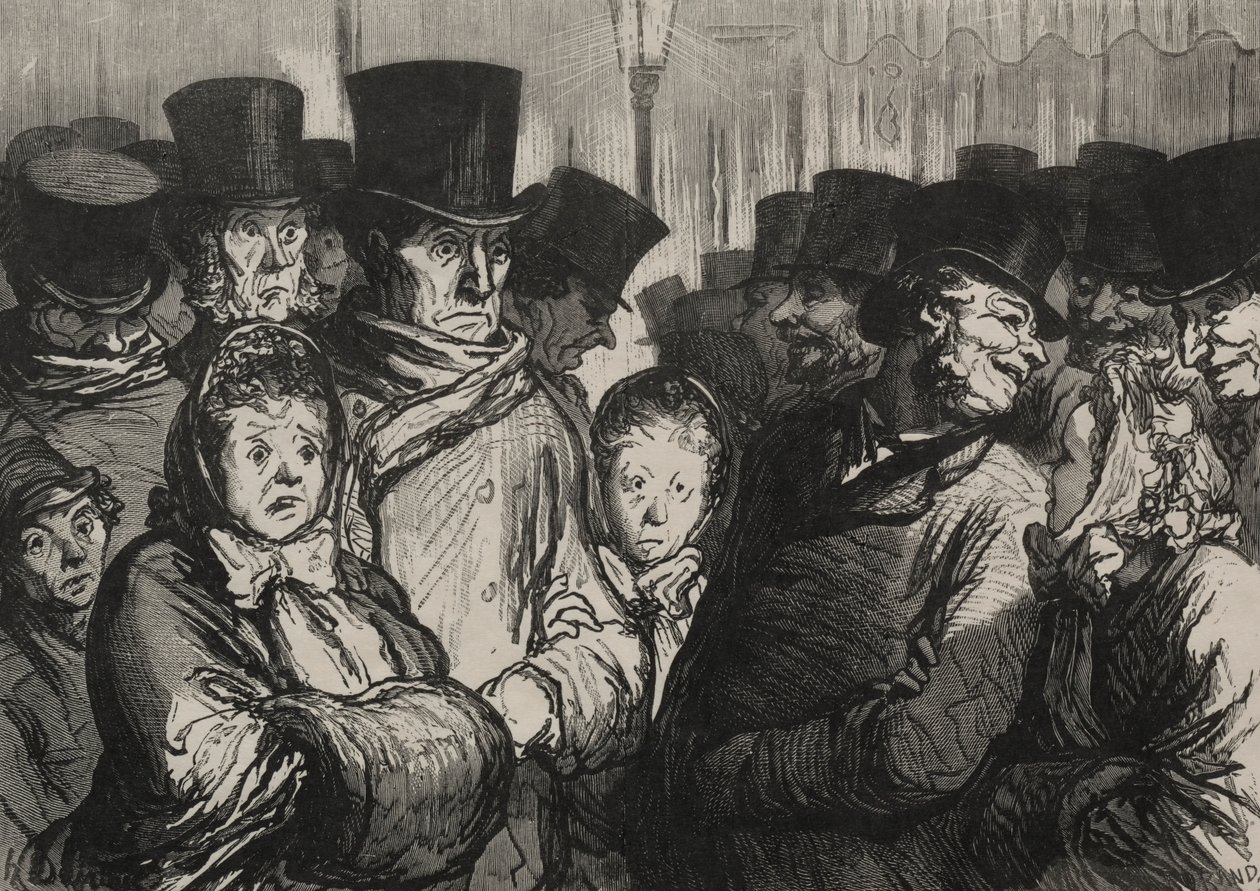 Les théâtres : sortant du drame et sortant des funambules - Honoré Daumier
