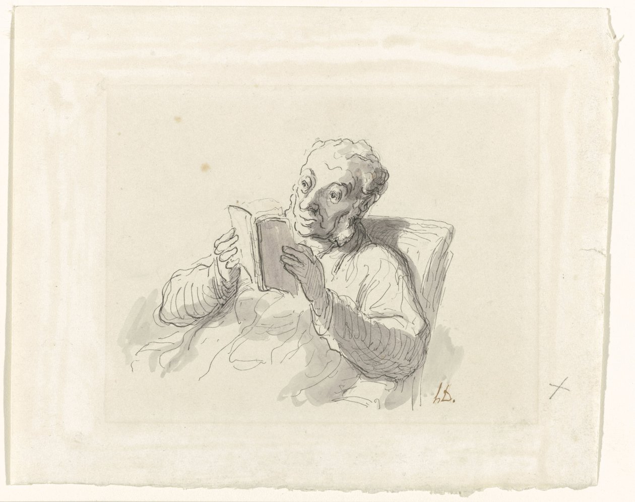 Homme lisant - Honoré Daumier