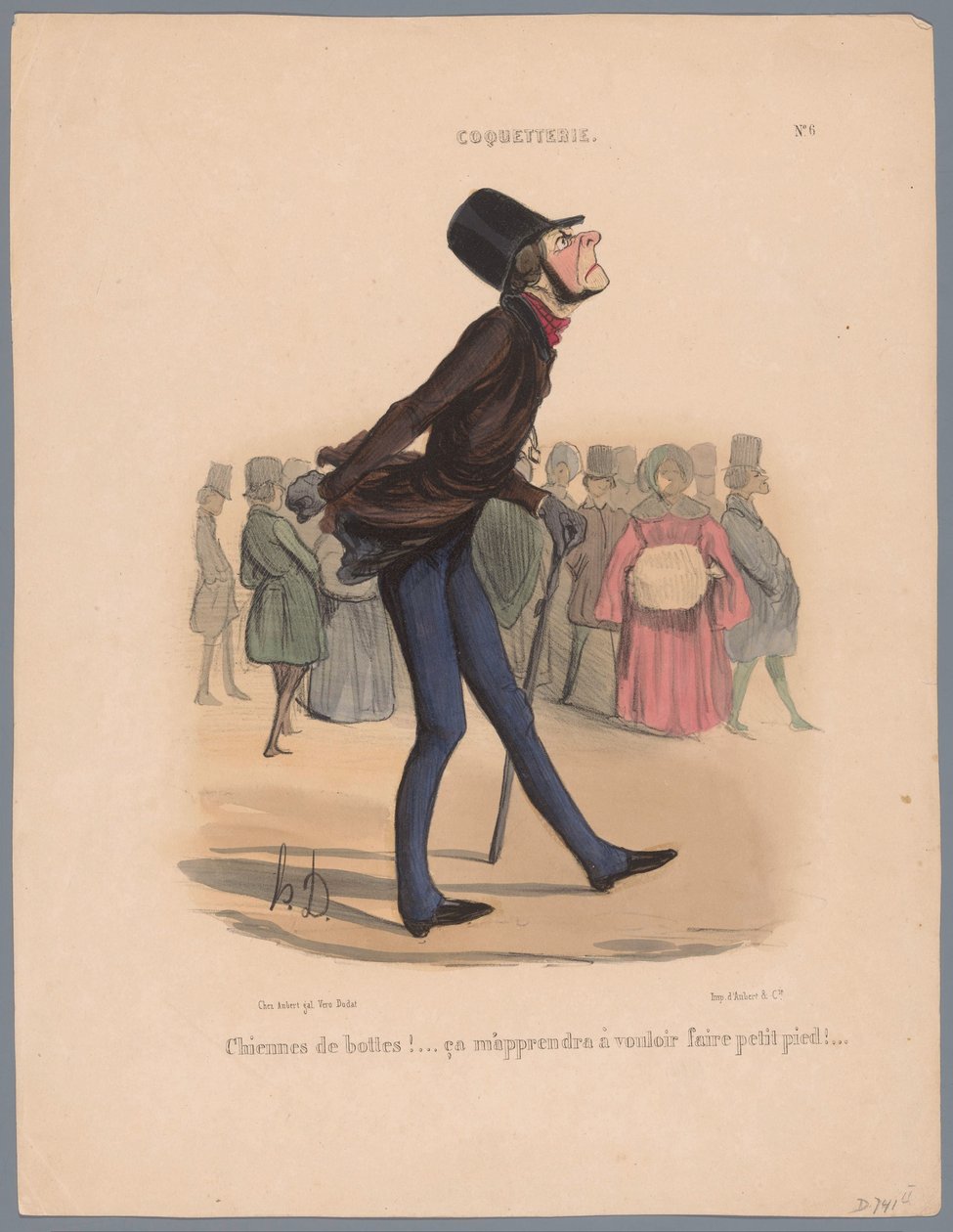 Homme marchant avec des chaussures trop petites - Honoré Daumier