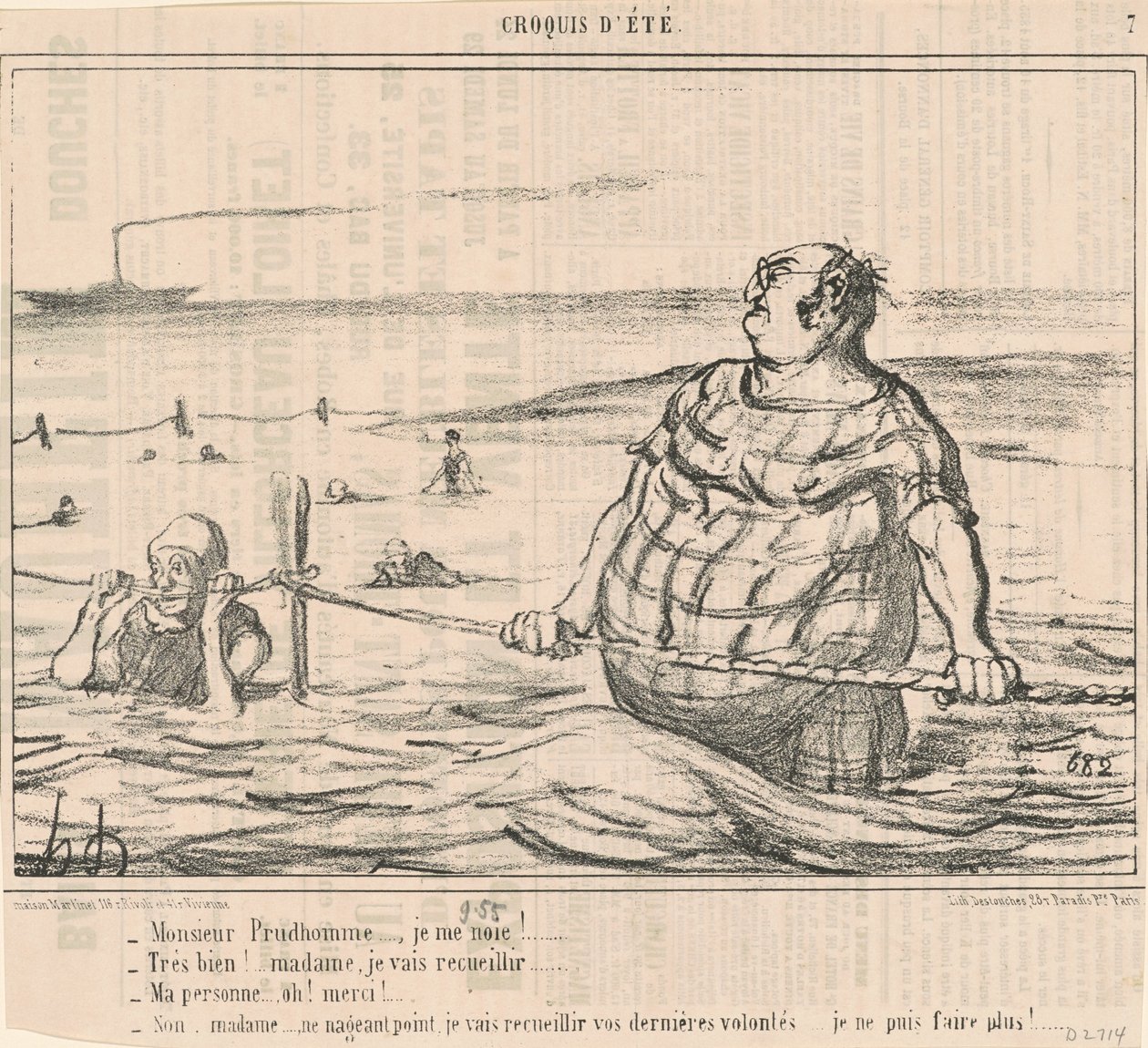 Monsieur Prudhomme ... Je me noie! - Honoré Daumier