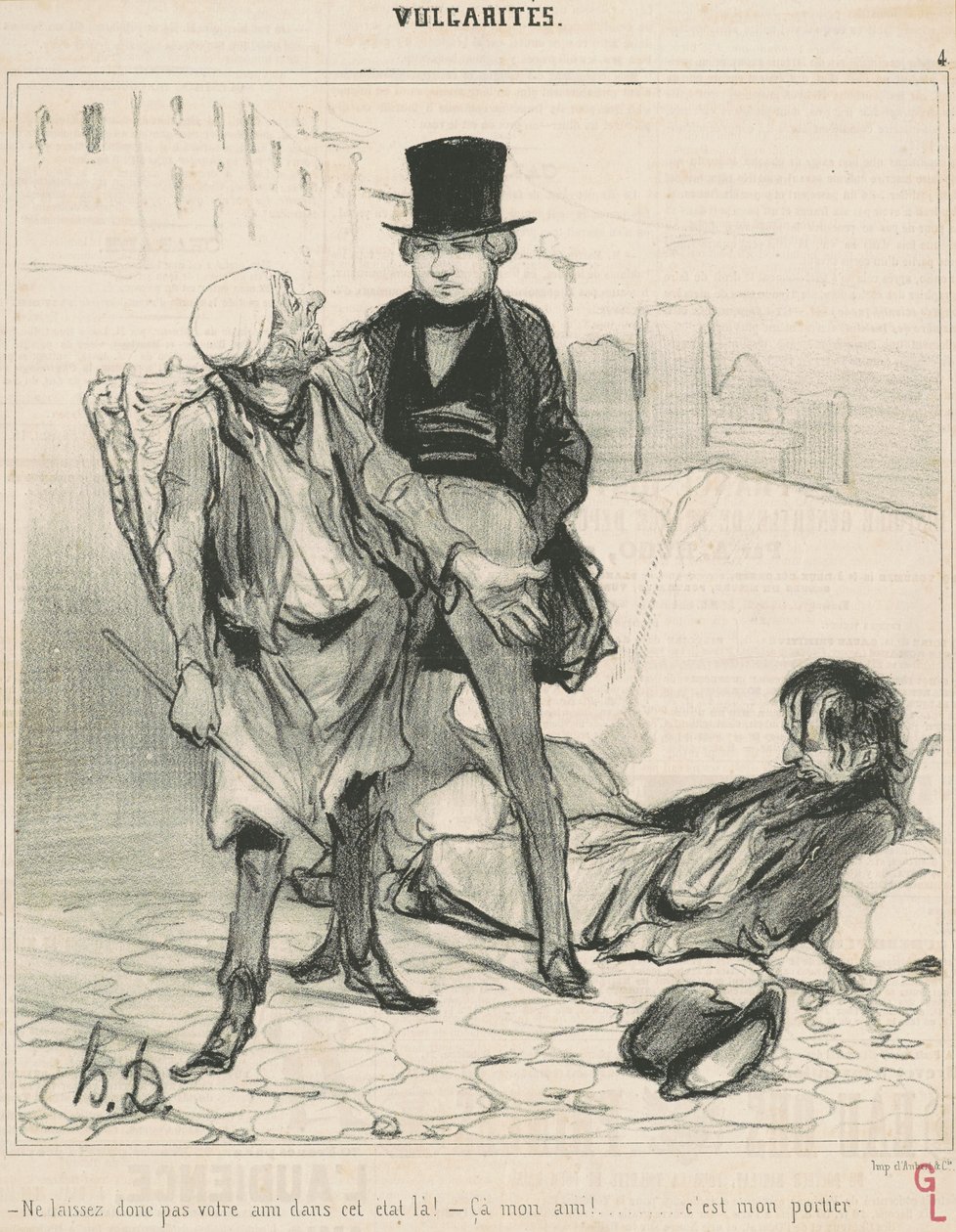 Ne laissez donc pas votre ami dans cet état-là ! - Honoré Daumier