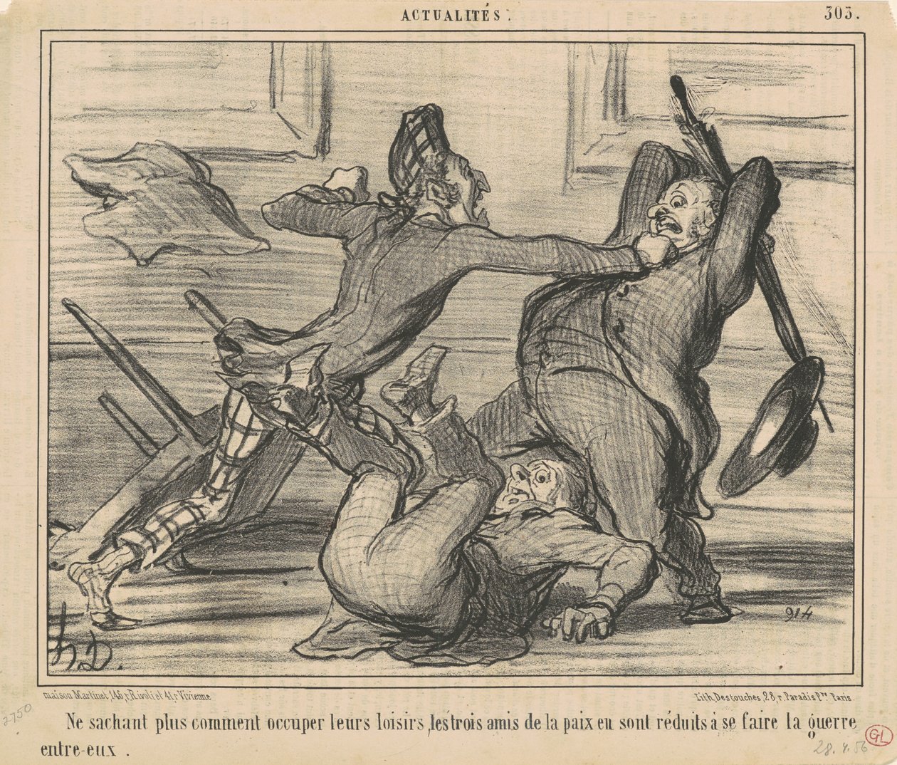 Ne sachant plus comment utiliser leurs loisirs ... - Honoré Daumier