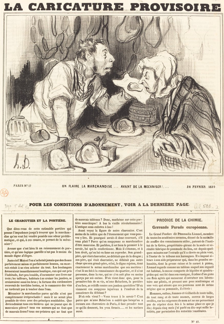 On flaire la marchandise... avant de la mécaniser!... - Honoré Daumier