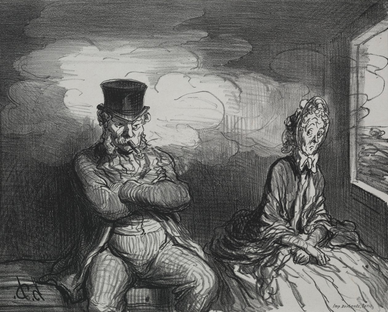 Dans le train : Un compagnon agréable, 1862 - Honoré Daumier