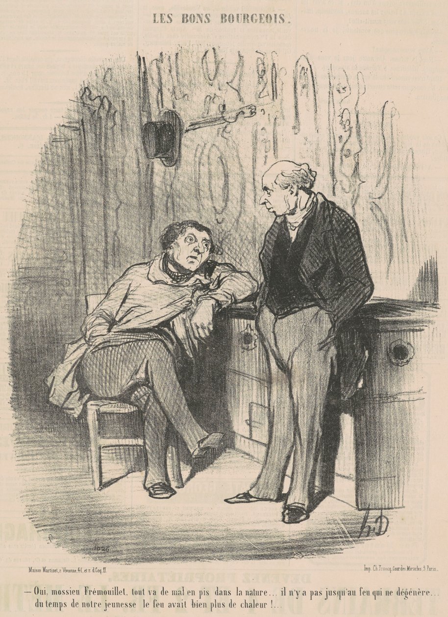 Oui, Monsieur Fremouillet, tout va de mal en pis - Honoré Daumier