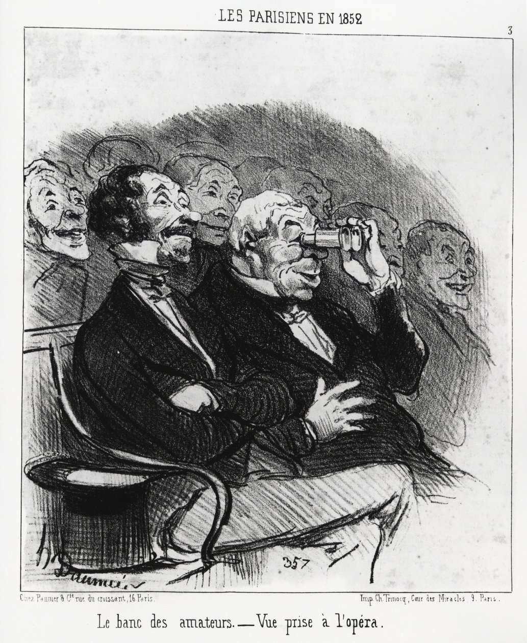 Parisiens en 1852: le banc des amateurs, vue prise à l