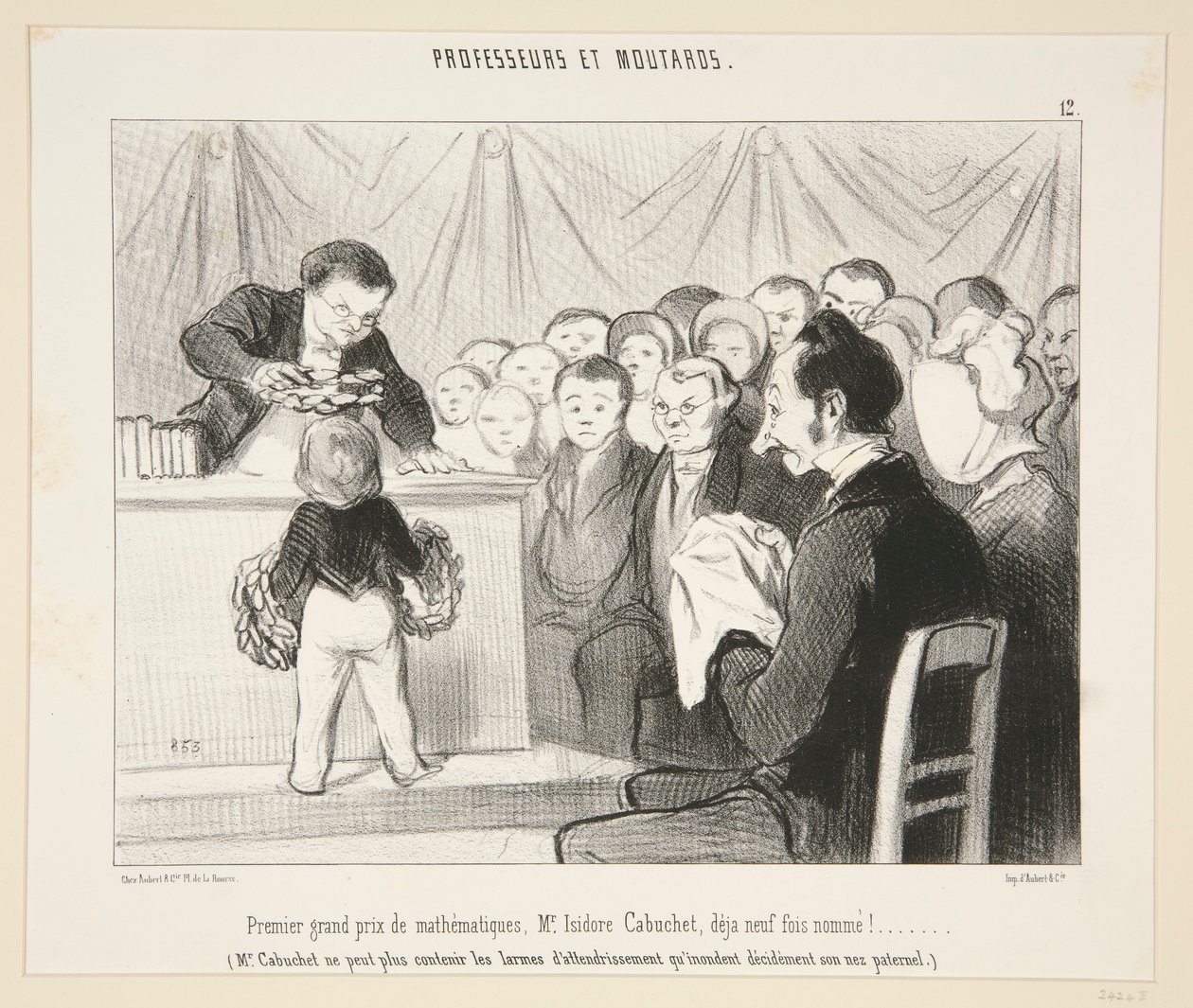 Premier grand prix de mathématiques, M. Isidore Cabuchet?. #12 des Professeurs et Moutards - Honoré Daumier
