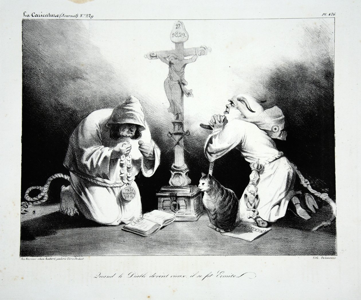 Quand le diable devint vieux, il se fit ermite, pub. 1835 - Honoré Daumier