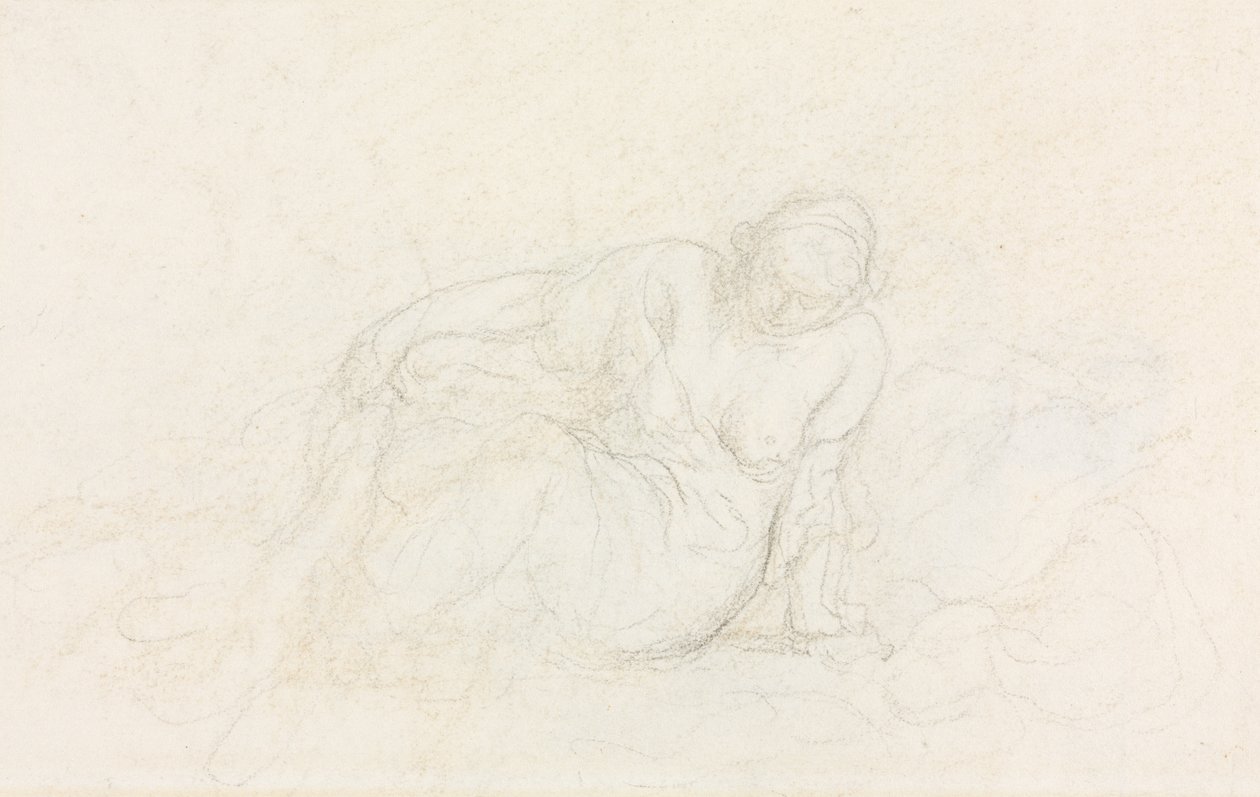 Femme allongée appuyée sur son bras (verso) - Honoré Daumier
