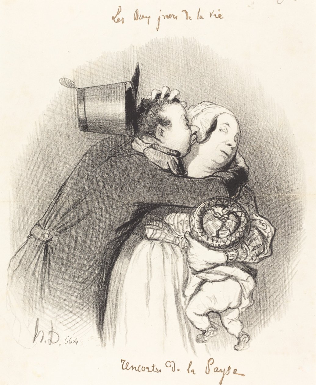 Rencontre de la paysanne - Honoré Daumier