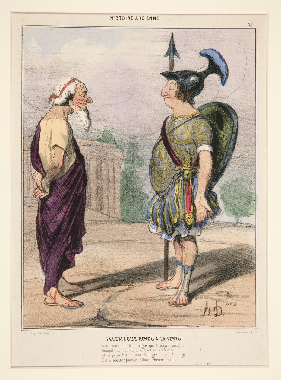 Télémaque Rendu à la Vertu. Son cœur, que trop longtemps Eucharis occupa - Honoré Daumier