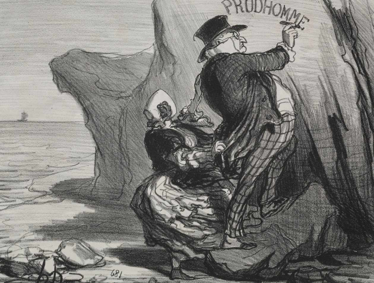 Le bon bourgeois, planche 3 : Je veux laisser un monument impérissable de notre visite..., 1854 - Honoré Daumier