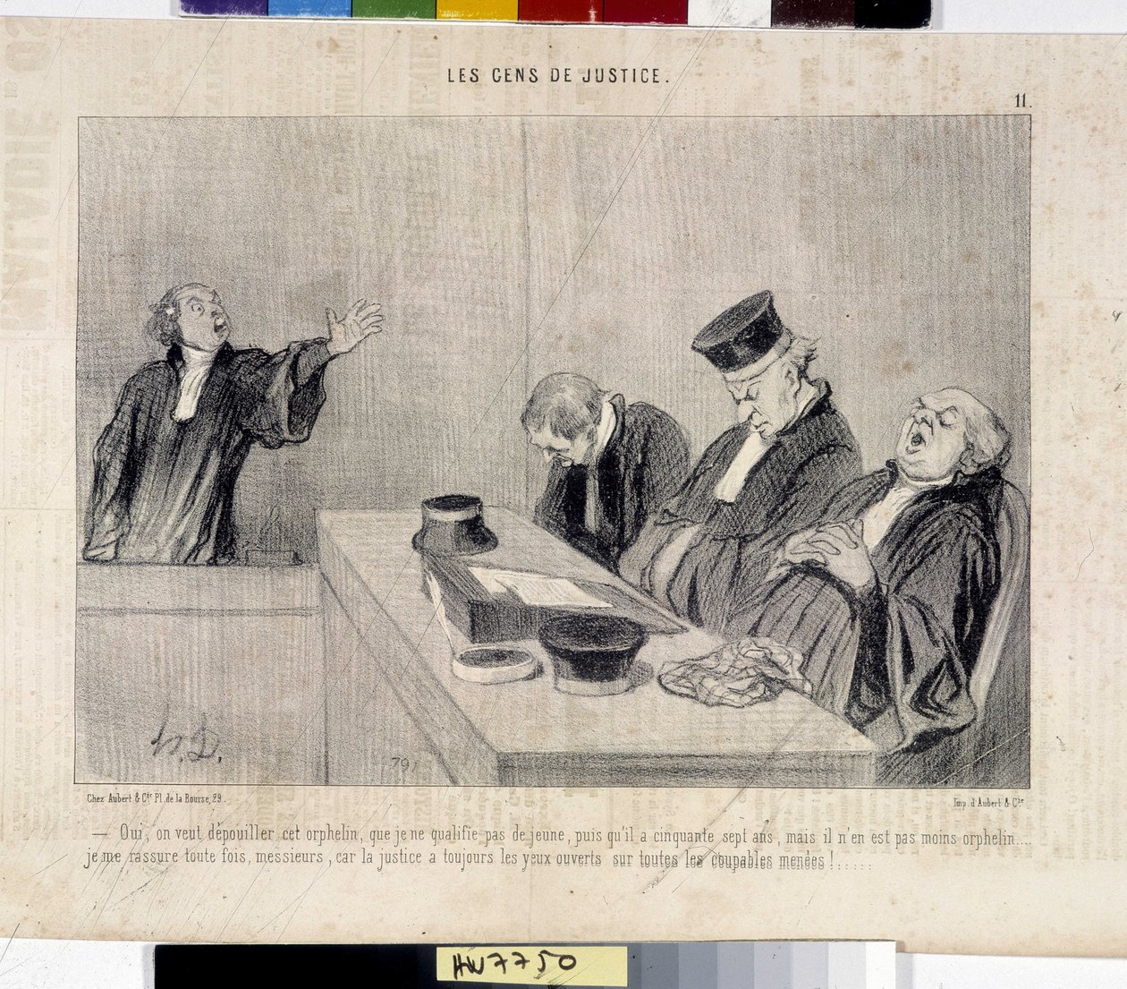Les gens de justice. Caricature par Honoré Daumier (1808-1879), du journal Le Charivari, 37,5x28. Musée des Beaux-Arts, Palais Longchamp, Marseille. - Honoré Daumier