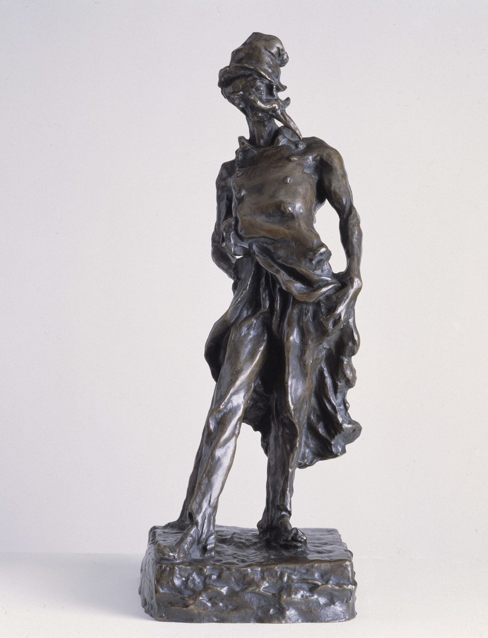 Le ratapoil, un caricaturiste politique représentant le fossoyeur de la République. Sculpture en bronze avec sable par Honoré Daumier (1808-1879) - Honoré Daumier