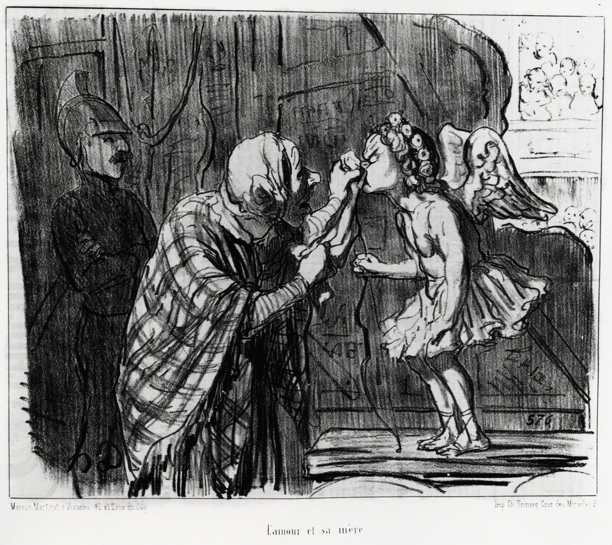 Esquisse de théâtre : amour et mère. Illustration d