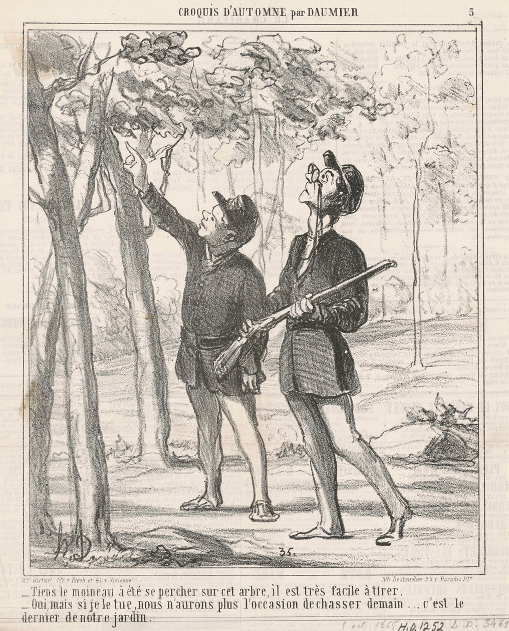 Tiens, le moineau a été séparé - Honoré Daumier