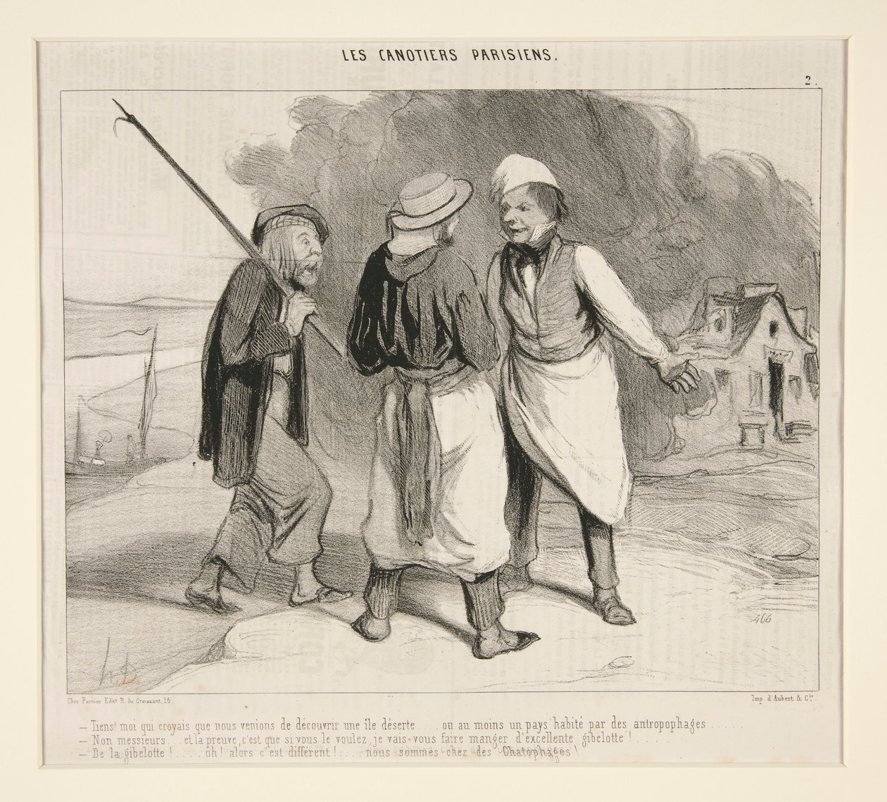 Tiens! moi qui croyais que nous venions de découvrir une île déserte - Honoré Daumier