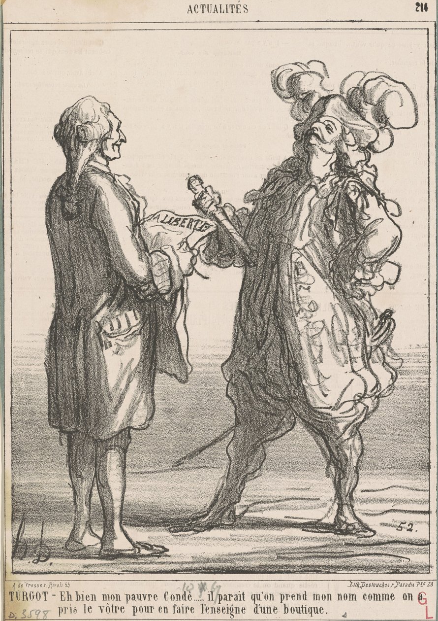 Turgot -- Eh bien mon pauvre Condé ... - Honoré Daumier