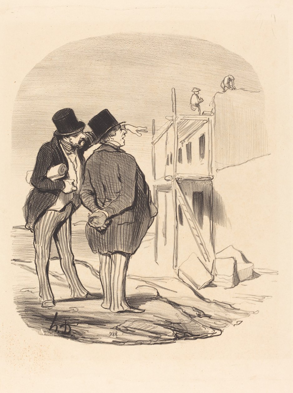Deux hommes parmi les ruines - Honoré Daumier