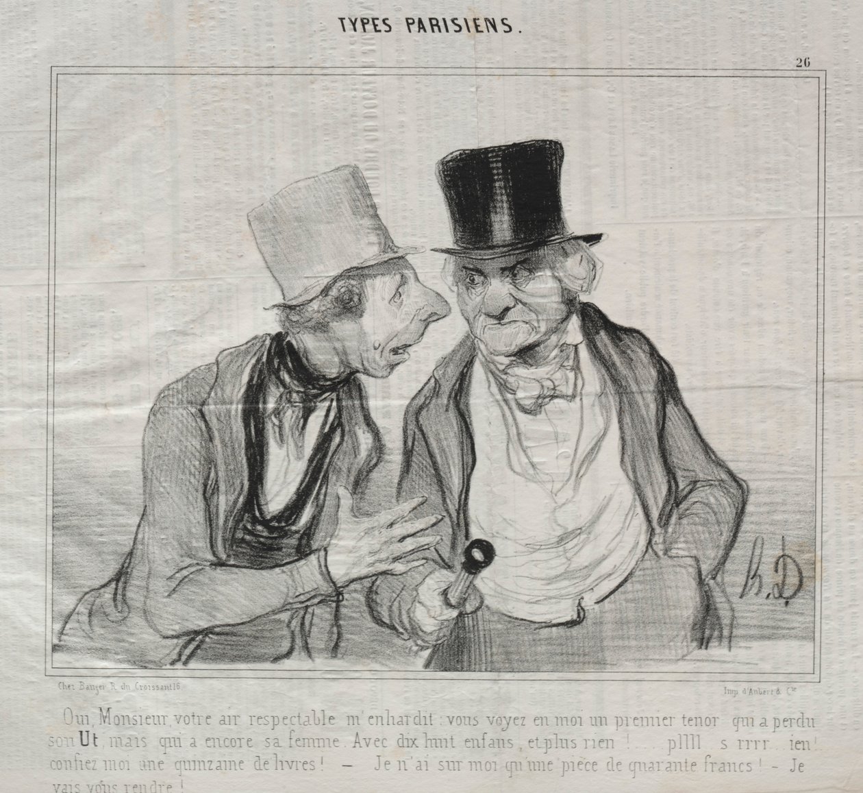 Types parisiens, planche 26 : Oui, Monsieur, votre air respectable m