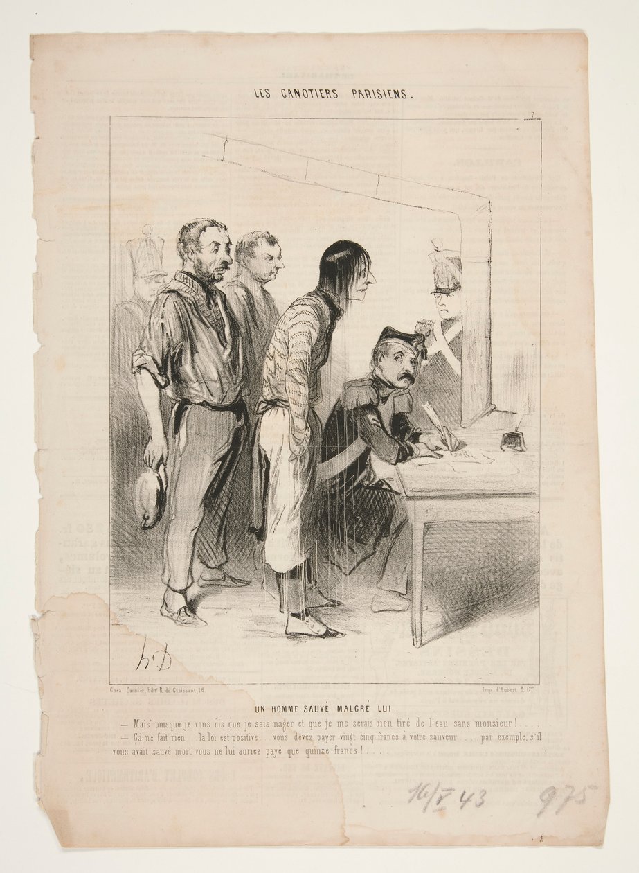 Un homme sauvé malgré lui - Honoré Daumier