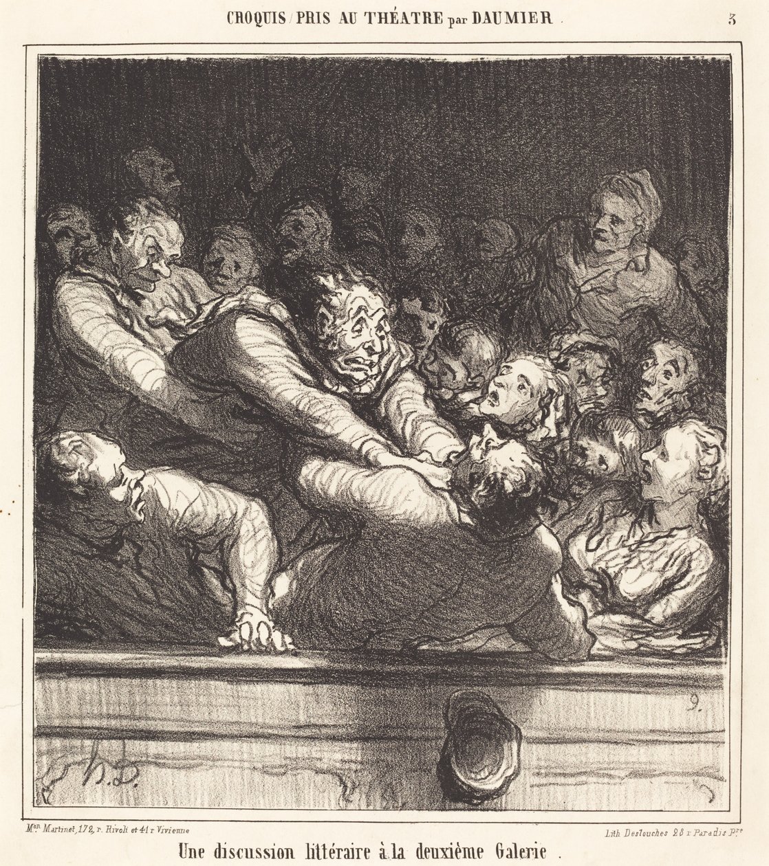 Une discussion littéraire à la deuxième galerie - Honoré Daumier