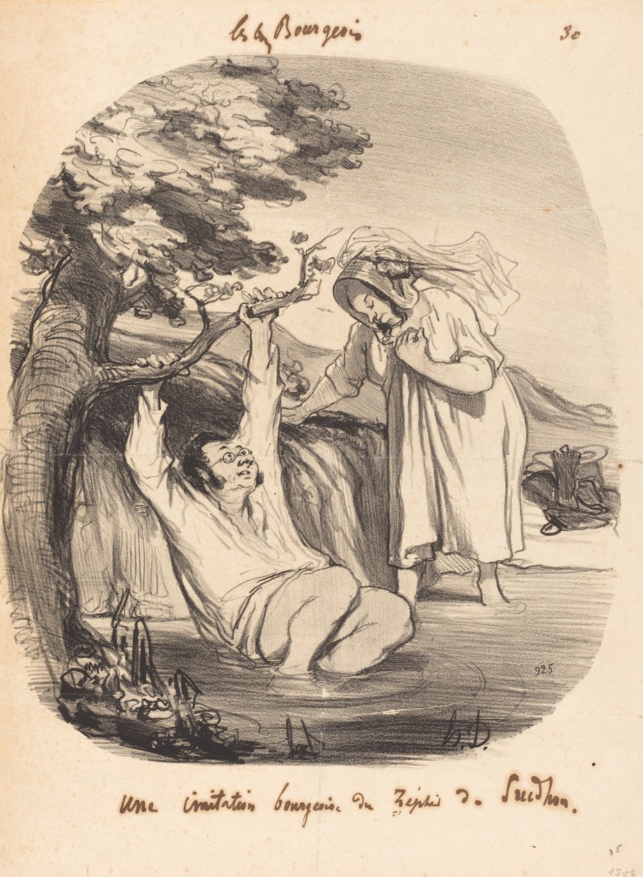 Une imitation bourgeoise du Zéphir de Prudhon - Honoré Daumier